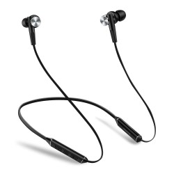 Ant Audio Wave Sports 535 Bluetooth Wireless Neckband Earphone with Mic, Noise Cancelling, 10 Hours Playtime, Hi-fi Stereo, Magnetic – Black Silver