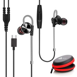 WeCool Mr.Bass W010 Metallic Type C Earphones for Rich Bass and Noise Cancellation Black
