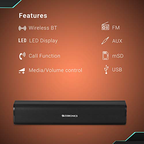 Zebronics Vita Plus Portable Speaker Supporting Bluetooth, FM, SD Crad, Aux(Black) Zebronics Vita Plus Portable Speaker Supporting Bluetooth, FM, SD Crad, Aux(Black)
