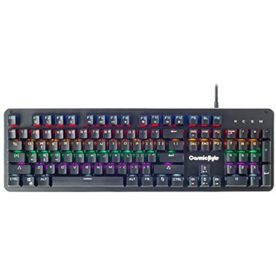 Cosmic Byte CB-GK-13 Neon Rainbow Backlit Mechanical Keyboard with Brown Outemu Switch Black