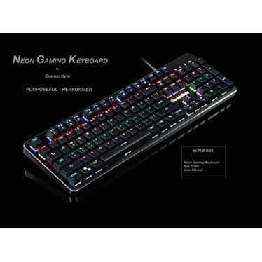 Cosmic Byte CB-GK-13 Neon Rainbow Backlit Mechanical Keyboard with Brown Outemu Switch Black Cosmic Byte CB-GK-13 Neon Rainbow Backlit Mechanical Keyboard with Brown Outemu Switch Black