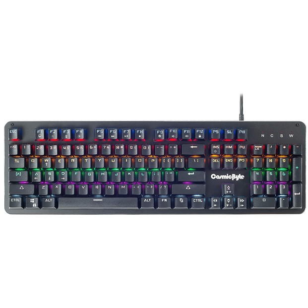 Cosmic Byte CB-GK-13 Neon Rainbow Backlit Mechanical Keyboard with Brown Outemu Switch Black Cosmic Byte CB-GK-13 Neon Rainbow Backlit Mechanical Keyboard with Brown Outemu Switch Black