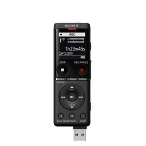 Sony ICD-UX570F Light Weight Voice Recorder, with 20hours Battery Life, 4GB Built-in Memory -Black