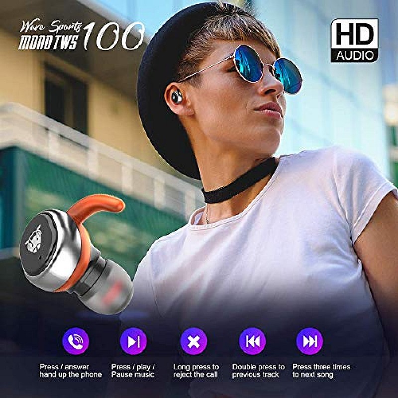 ANT AUDIO Mono 100 Bluetooth Truly Wireless in Ear Earbuds with Mic Black