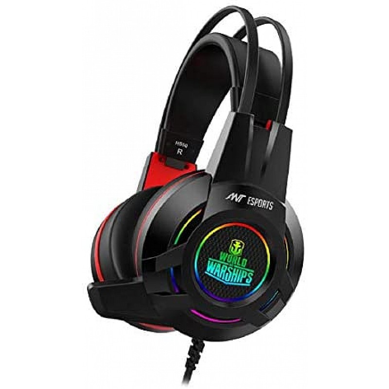 Ant Esports H550W RGB 7.1 USB Surround Sound Gaming Headset World of Warships Edition for PC Laptop - Black