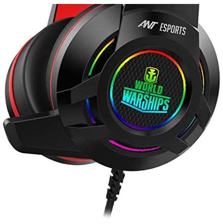 Ant Esports H550W RGB 7.1 USB Surround Sound Gaming Headset World of Warships Edition for PC Laptop - Black
