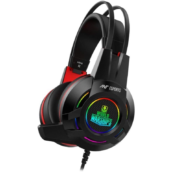 Ant Esports H550W RGB 7.1 USB Surround Sound Gaming Headset World of Warships Edition for PC Laptop - Black Ant Esports H550W RGB 7.1 USB Surround Sound Gaming Headset World of Warships Edition for PC Laptop - Black