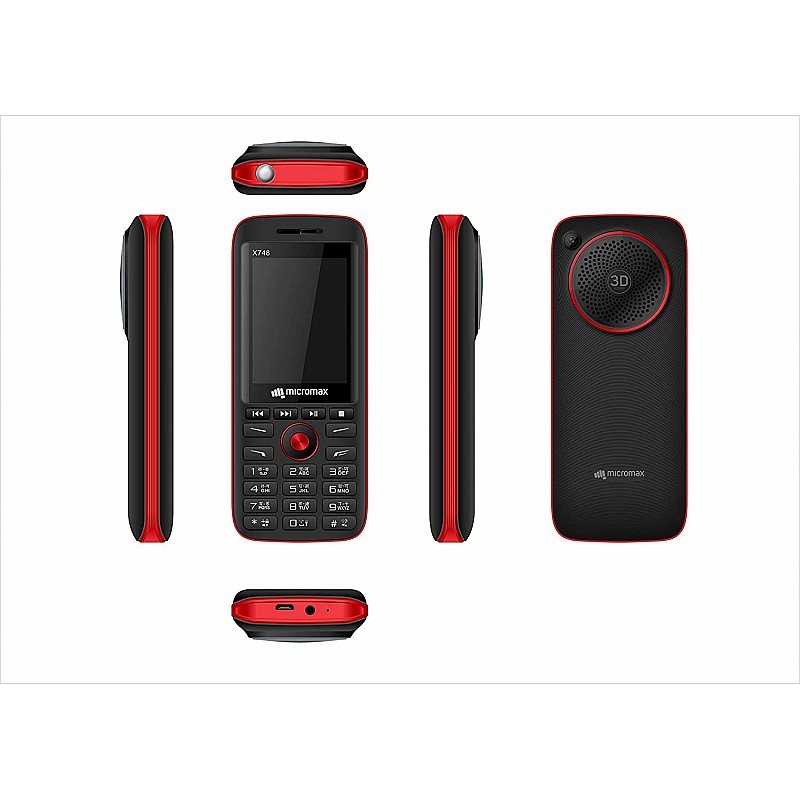 Micromax X748 (Black+Red,Big 3D Sound Speaker,2500mAh)