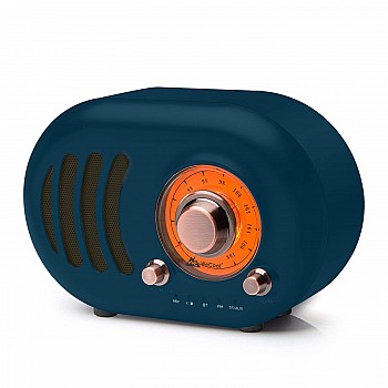WeCool Storm S-02 Vintage Bluetooth Speakers Wireless with Portable Speakers (Navy Blue)