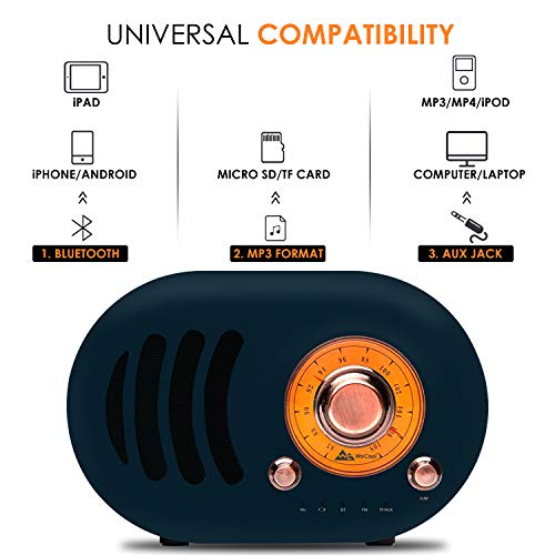 WeCool Storm S-02 Vintage Bluetooth Speakers Wireless with Portable Speakers (Navy Blue) WeCool Storm S-02 Vintage Bluetooth Speakers Wireless with Portable Speakers (Navy Blue)