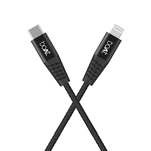boAt LTG 600 Type C to Lightning Cable 1.2m (Black) boAt LTG 600 Type C to Lightning Cable 1.2m (Black)