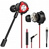 CLAW G13 Triple Driver Gaming Earphones with Adjustable Boom & in-line Mic, Volume Control, Mute Switch & 3D Stereo Sound Red