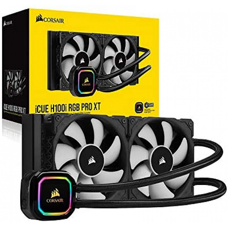 Corsair iCUE H115i RGB Pro XT, 280mm Radiator, Dual 140mm PWM Fans, Software Control, Liquid CPU Cooler 