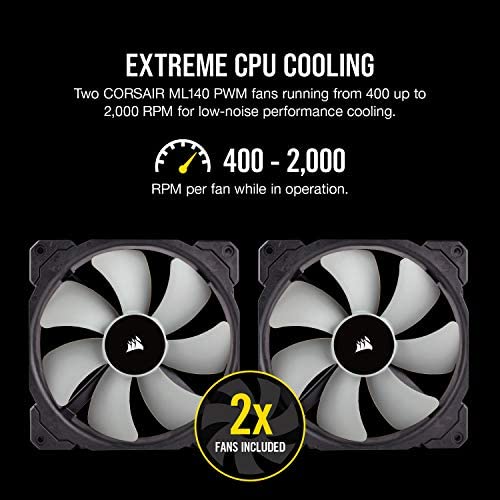 Corsair iCUE H115i RGB Pro XT, 280mm Radiator, Dual 140mm PWM Fans, Software Control, Liquid CPU Cooler- Corsair iCUE H115i RGB Pro XT, 280mm Radiator, Dual 140mm PWM Fans, Software Control, Liquid CPU Cooler-