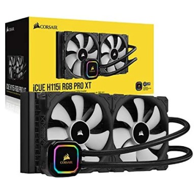 Corsair iCUE H115i RGB Pro XT, 280mm Radiator, Dual 140mm PWM Fans, Software Control, Liquid CPU Cooler Corsair iCUE H115i RGB Pro XT, 280mm Radiator, Dual 140mm PWM Fans, Software Control, Liquid CPU Cooler