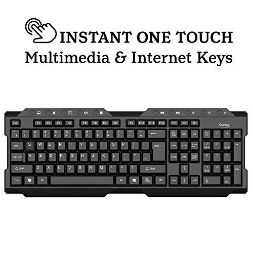 Quantum QHM7710 Multimedia Combo Wired USB Multi-Device Keyboard Black Quantum QHM7710 Multimedia Combo Wired USB Multi-Device Keyboard Black