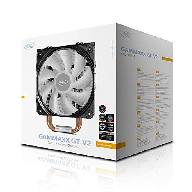 DEEPCOOL GAMMAXX GTE V2 CPU Air Cooler with 120mm RGB Fan for Intel LGA1200/1151/1150/1155/1366 and AMD AM4/AM3+/AM3/AM2+/AM2/FM2+/FM2/FM1