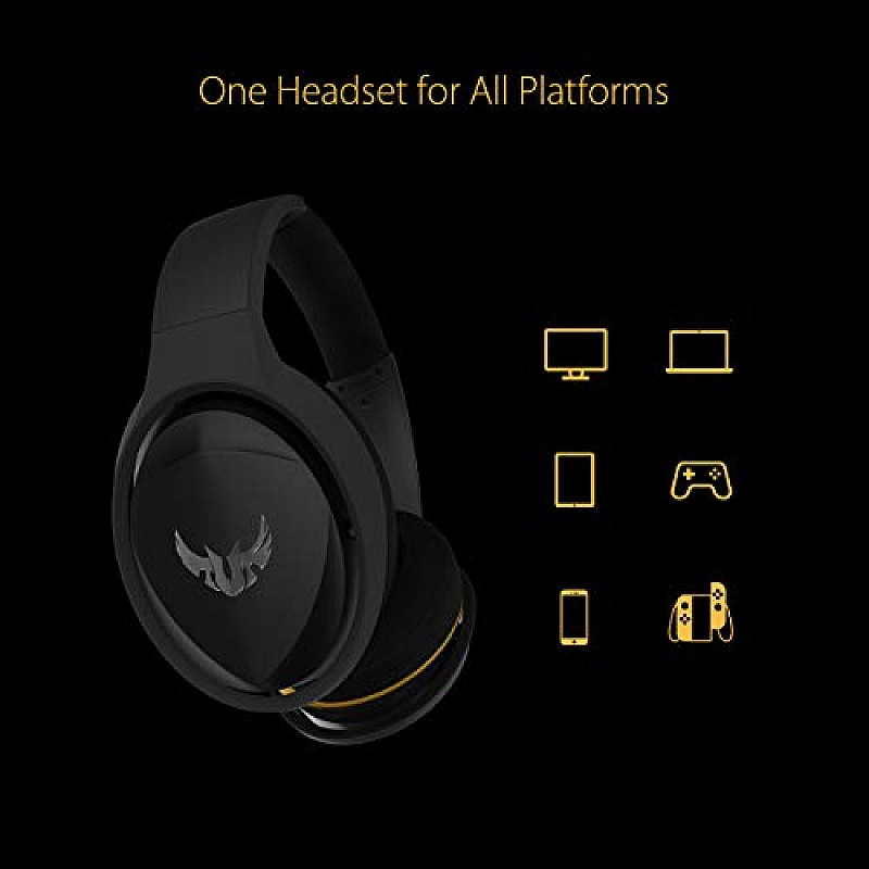 ASUS TUF Gaming Wired Over Ear Headphones with Mic (Black)