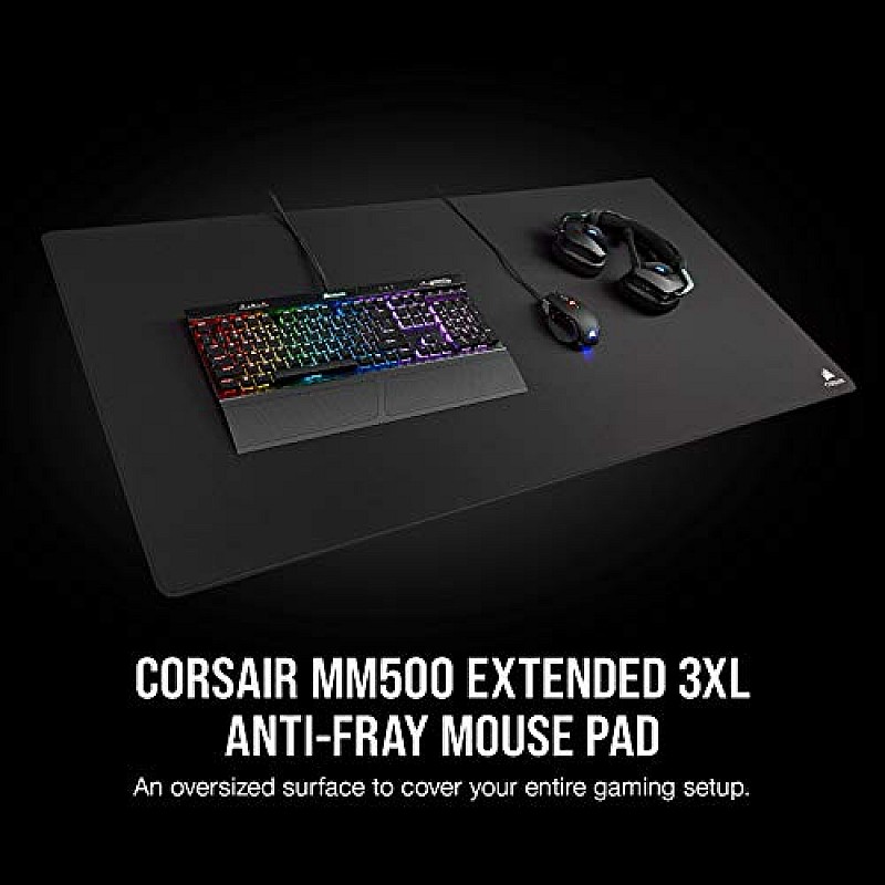 CORSAIR MM500 Premium Anti-Fray Cloth Gaming Mouse Pad - Extended 3XL