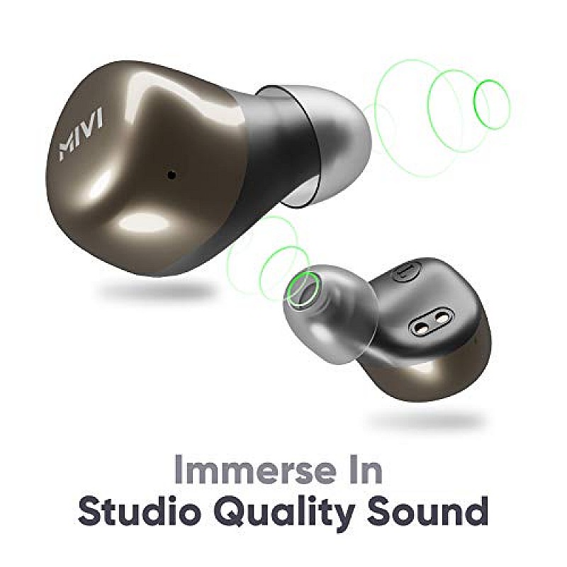 Mivi Duopods M40 True Wireless BluetoothIn Ear Earbuds with Mic, Studio Sound, Powerful Bass, 24 Hours of Battery