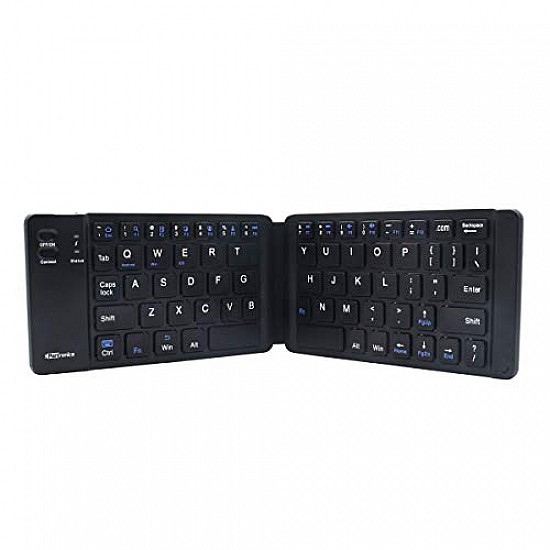 Portronics Chicklet POR-973 Foldable QWERTY Keyboard, Mini Pocket Sized, Rechargeable, Bluetooth Wireless Black