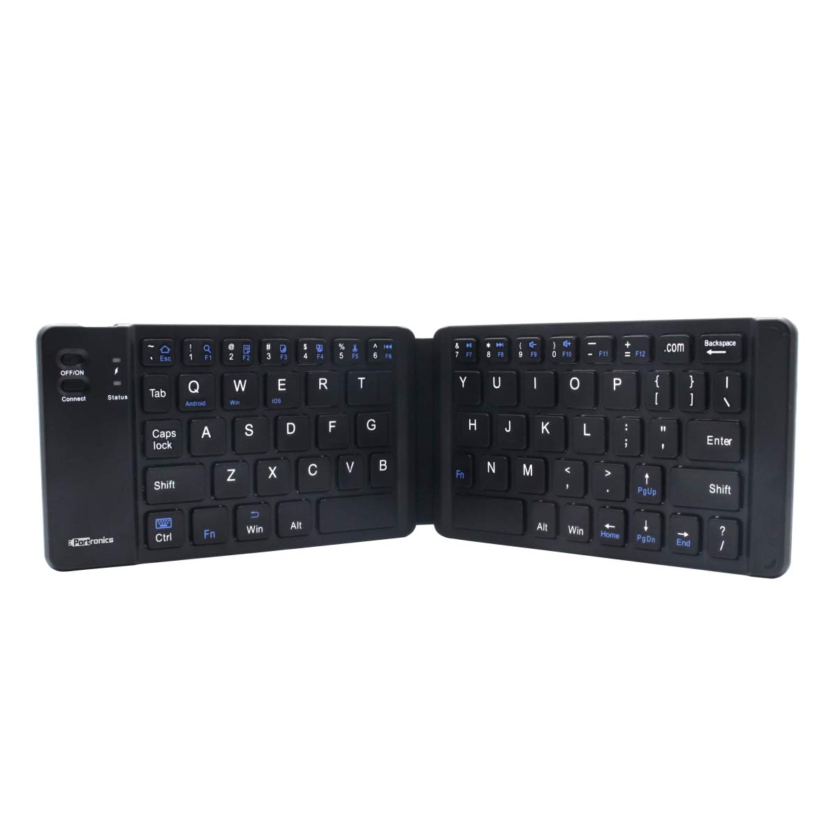 Portronics Chicklet POR-973 Foldable QWERTY Keyboard, Mini Pocket Sized, Rechargeable, Bluetooth Wireless Black