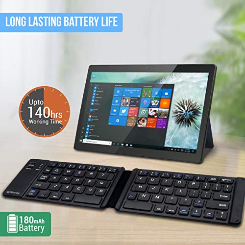 Portronics Chicklet POR-973 Foldable QWERTY Keyboard, Mini Pocket Sized, Rechargeable, Bluetooth Wireless Black Portronics Chicklet POR-973 Foldable QWERTY Keyboard, Mini Pocket Sized, Rechargeable, Bluetooth Wireless Black