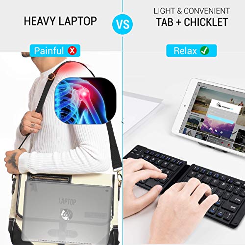 Portronics Chicklet POR-973 Foldable QWERTY Keyboard, Mini Pocket Sized, Rechargeable, Bluetooth Wireless Black Portronics Chicklet POR-973 Foldable QWERTY Keyboard, Mini Pocket Sized, Rechargeable, Bluetooth Wireless Black