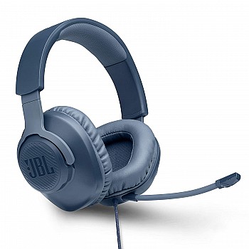 JBL Quantum 100 Wired Over-Ear Gaming Headset with Detachable Mic (Blue)