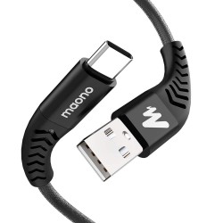 Maono AC301B USB Type C Fast Charging Cable, with High Speed Data Syncs for Android, 1.5 Meters, Black