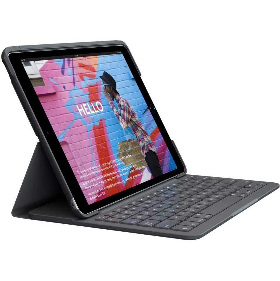 Logitech Slim Folio Integrated Keyboard Case with Bluetooth for iPad 7th Gen