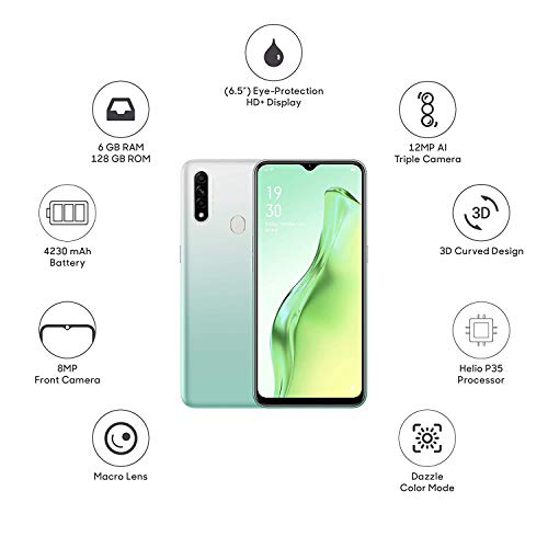 Oppo A31 (Fantasy White, 6GB RAM, 128GB Storage ROM Refurbished
