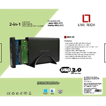Live Tech 3.5/2.5 Inch SATA to USB 2.0 External Hard Drive Case for Laptop/Desktop/SSD HD (Hard Disk Not Included) (HDC05 USB 2.0) Live Tech 3.5/2.5 Inch SATA to USB 2.0 External Hard Drive Case for Laptop/Desktop/SSD HD (Hard Disk Not Included) (HDC05 USB 2.0)