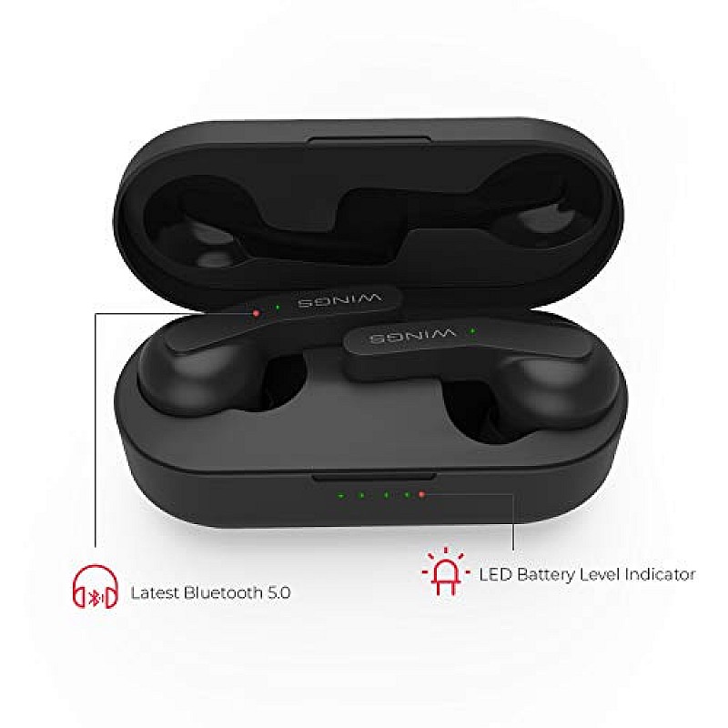 Wings Troopers in Ear True Wireless Bluetooth Earbuds with Mic (TWS) - (Black)