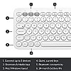 Logitech K380 Wireless Multi-Device Bluetooth Keyboard for Windows, Apple iOS, Android or Chrome (Off White)