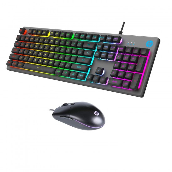 HP KM300F Wired Gaming Keyboard & Mouse Combo, Membrane Backlit, 26 Keys Anti-Ghosting, 3 LED Indicators & 3D 6K USB Mouse