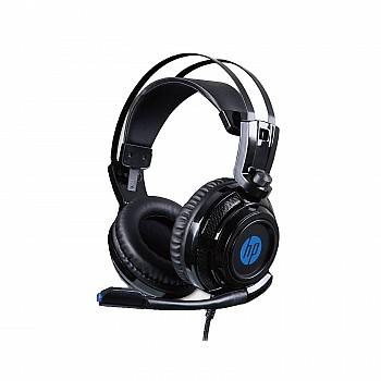 HP H200 Wired Over-Ear Ergonomic Design Gaming Headset with Rotatable Mic, LED Lighting for PC (Black, 8AA04AA)