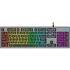 HP K500F Backlit Membrane Wired Gaming Keyboard, Backlit Mixed Color Lighting, Metal Panel with Logo Lighting, 26 Anti-Ghosting Keys