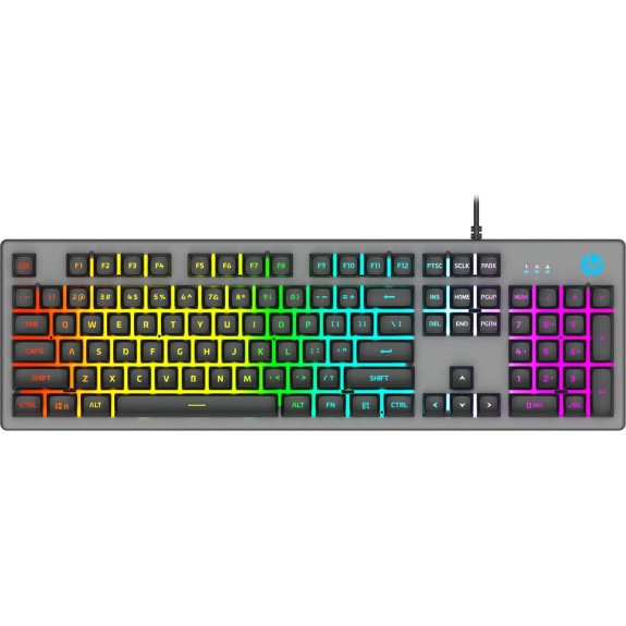 HP K500F Backlit Membrane Wired Gaming Keyboard, Backlit Mixed Color Lighting, Metal Panel with Logo Lighting, 26 Anti-Ghosting Keys HP K500F Backlit Membrane Wired Gaming Keyboard, Backlit Mixed Color Lighting, Metal Panel with Logo Lighting, 26 Anti-Ghosting Keys
