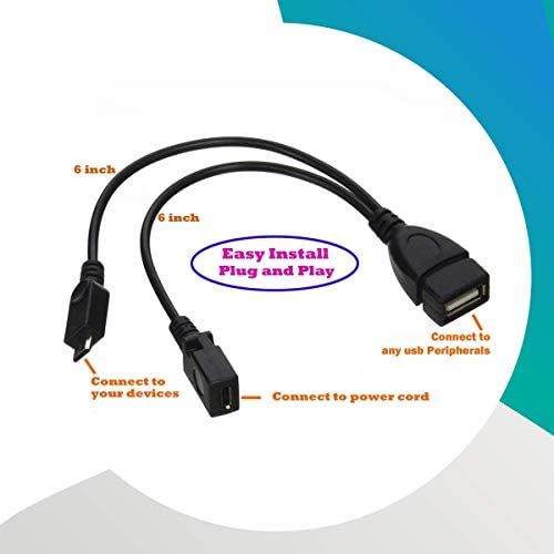 Terabyte Micro USB Male to 2.0 Female Host OTG Cable with Adapter and Power Y Splitter Terabyte Micro USB Male to 2.0 Female Host OTG Cable with Adapter and Power Y Splitter