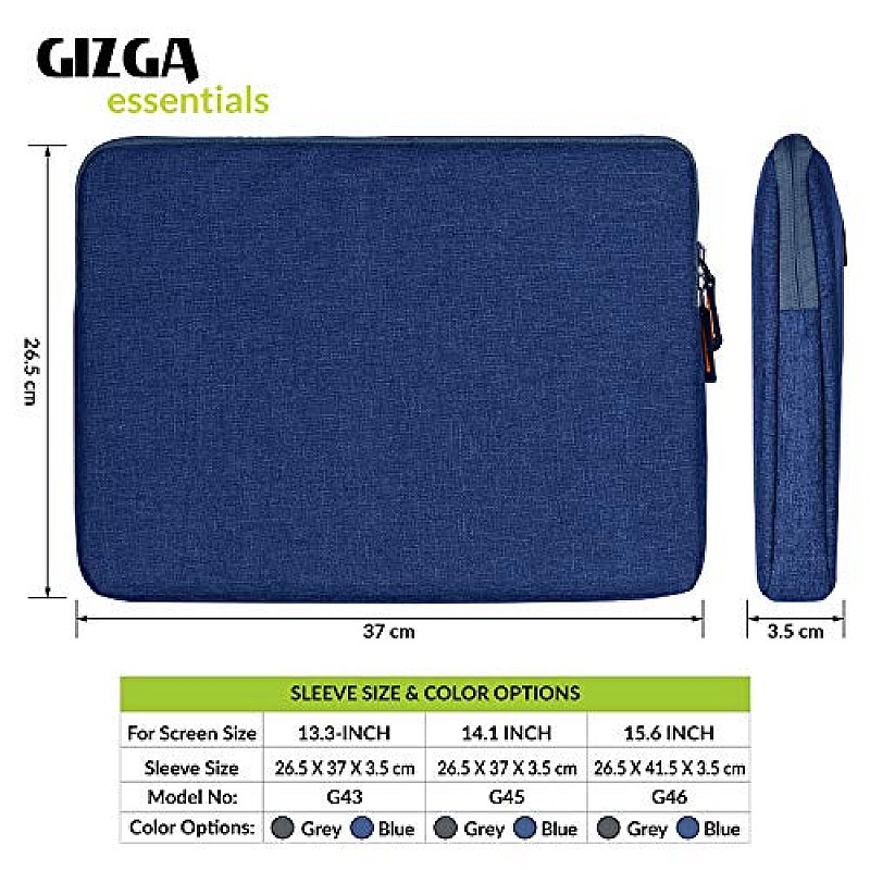 Gizga Essentials Laptop Bag Sleeve for 14 inch Laptop Case Cover PouchMacbook Pro Grey