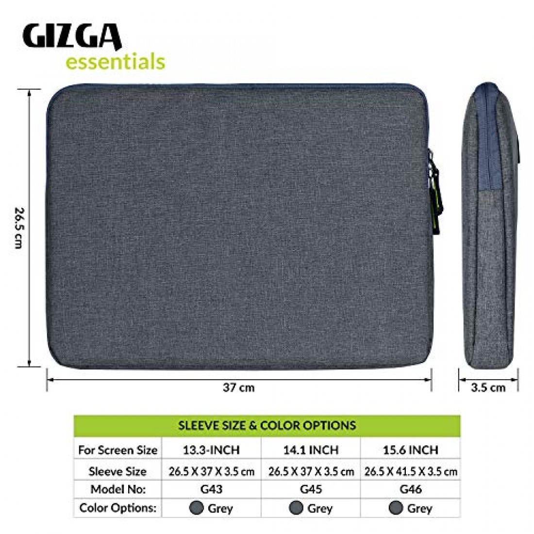 Buy Gizga Essentials Laptop Bag Sleeve for 14 inch Laptop Case Cover ...