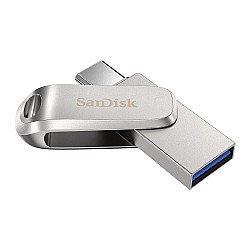 SanDisk Ultra Dual Drive Luxe USB Type C Flash Drive (Silver, 128 GB, 5Y - SDDDC4-128G-I35)