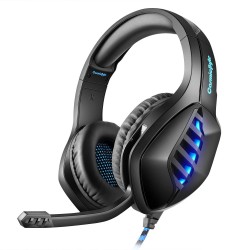 Cosmic Byte GS430 Gaming wired over ear Headphone, 7 Color RGB LED and Microphone Black