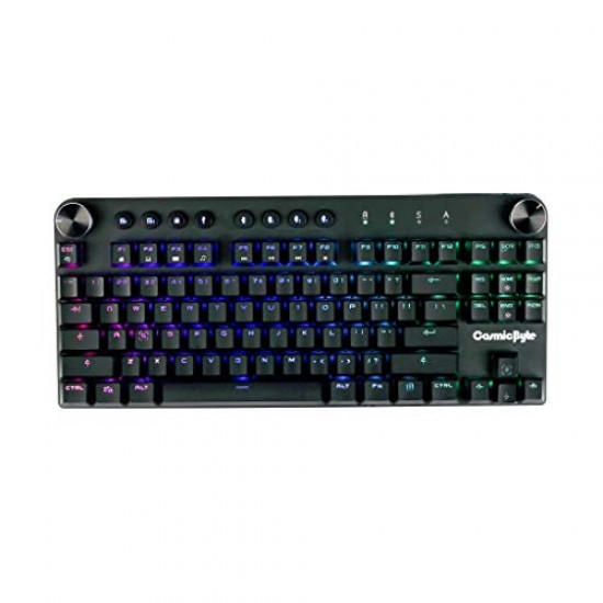 Cosmic Byte CB-GK-14 Sirius Bluetooth & Wired Mechanical Keyboard with Per Key RGB, Outemu Blue Switches (Black)