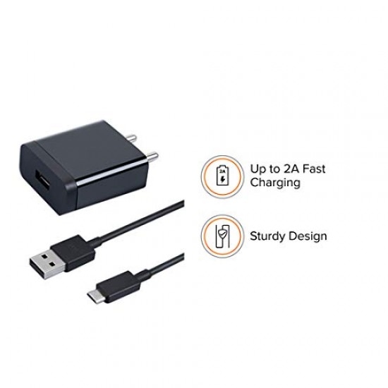 Mi 10W Wall Charger for Mobile Phones with Micro USB Cable (Black)