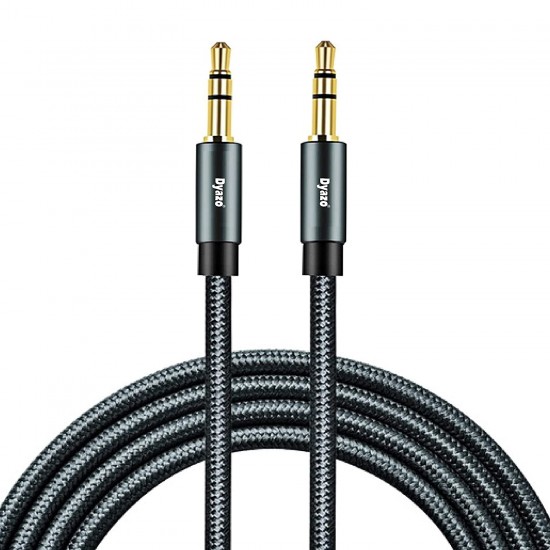 Dyazo 5 ft (1.5 Meter) 3.5 mm Nylon Braided Gold Plated Male to Male Car Aux Cable Stereo Aux Audio Cable