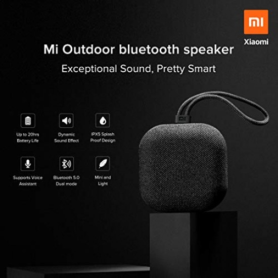 Mi Outdoor Bluetooth Speaker (5W) with Dynamic Sound Effect 20hrs of Battery Life Black
