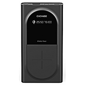 Gionee 10000mAh Li-Polymer Wireless Charging Power Bank with USB Port and Power Meter