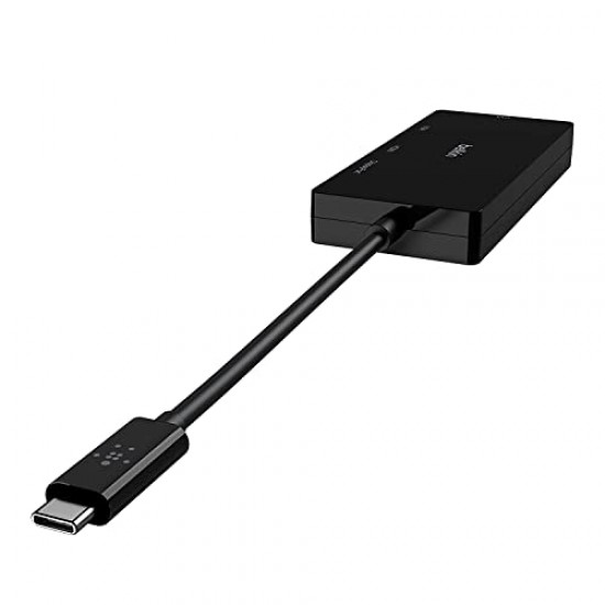 Belkin USB-C Video Adapter with Tethered USB-C Cable Connectivity for USB-C to DVI Port 